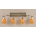 Four Light Bath Bar Brushed Nickel Finish with Cayenne Linen Glass E627683