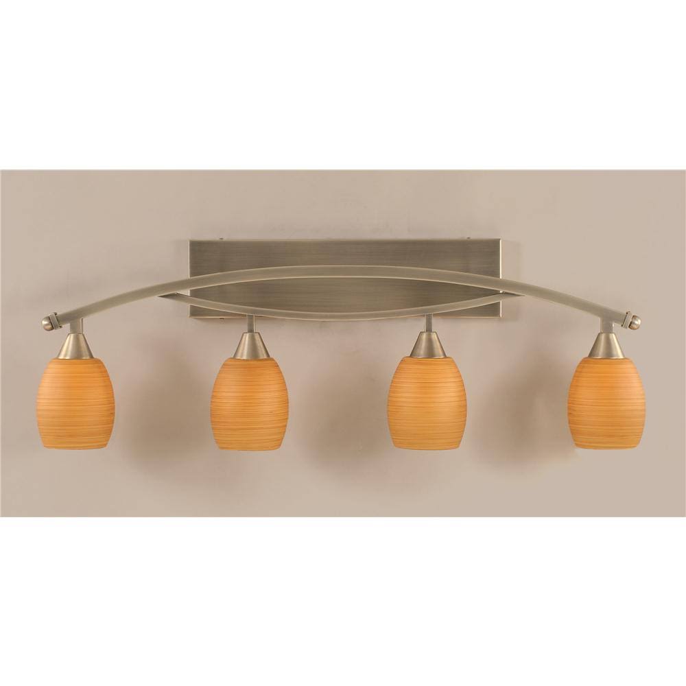 Four Light Bath Bar Brushed Nickel Finish with Cayenne Linen Glass E627683