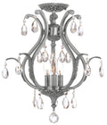 Crystal Pewter Semi-Flush Ceiling Light V8003