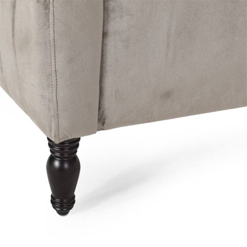 Gray and Dark Brown Velvet Club Chair I662191