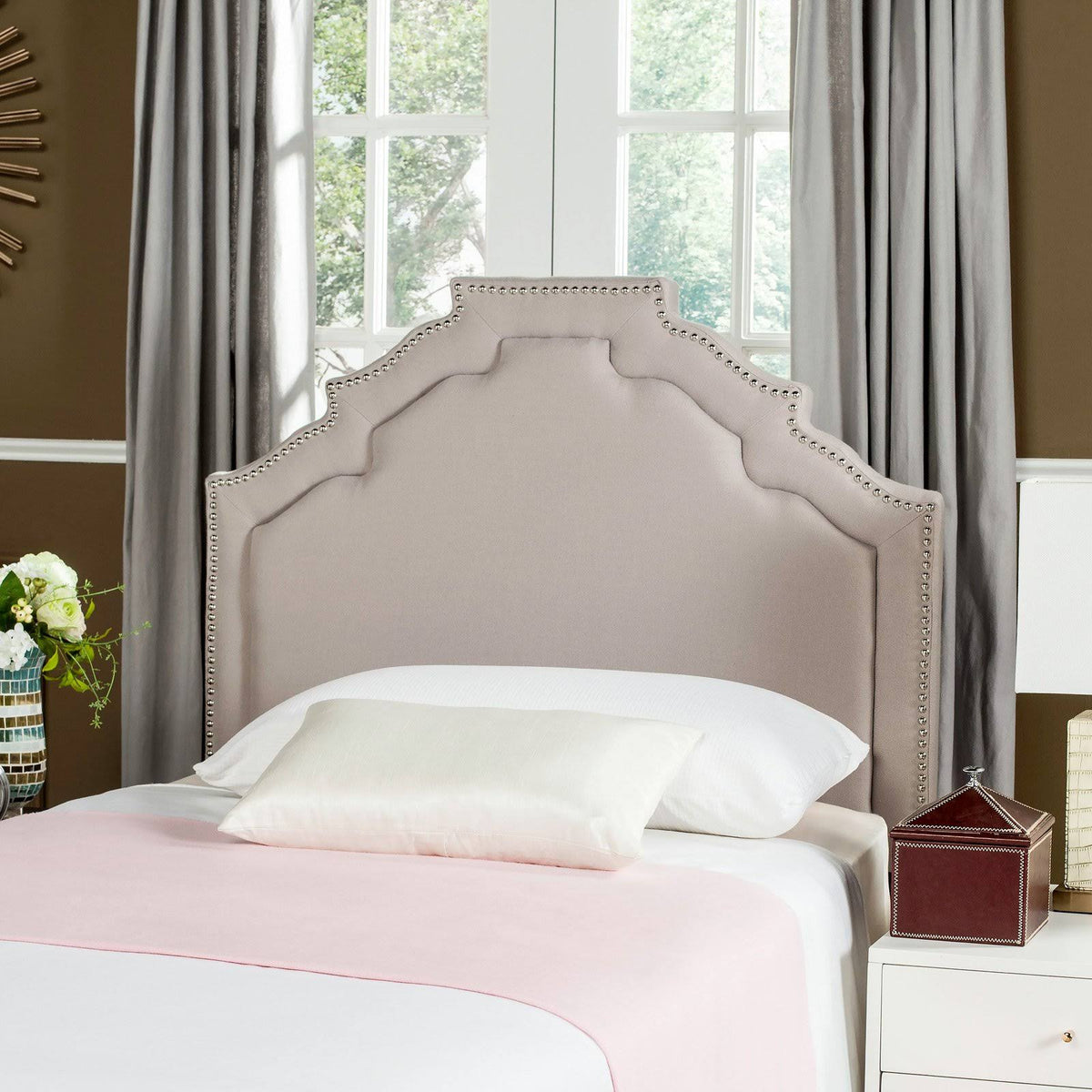 Queen Headboard in Taupe V8564