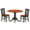 3PC Dining Room Table with Two Drop Leaves and Wood Seat Chairs D889655