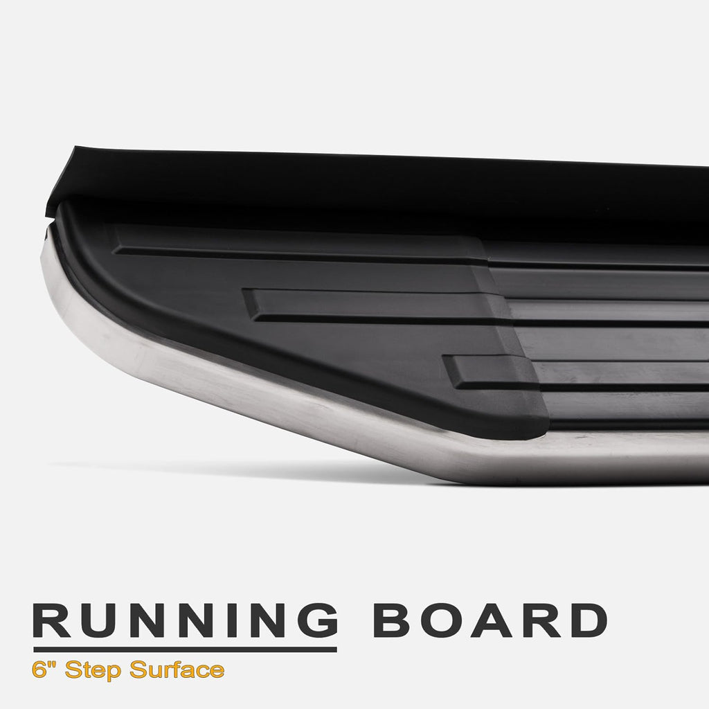 6 VP Series Aluminum Running Boards Black With Chrome Trim H94887