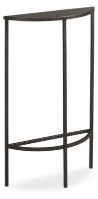 Modern Slim Half-Round Console Table in Recycled Natural Steel Black J4894