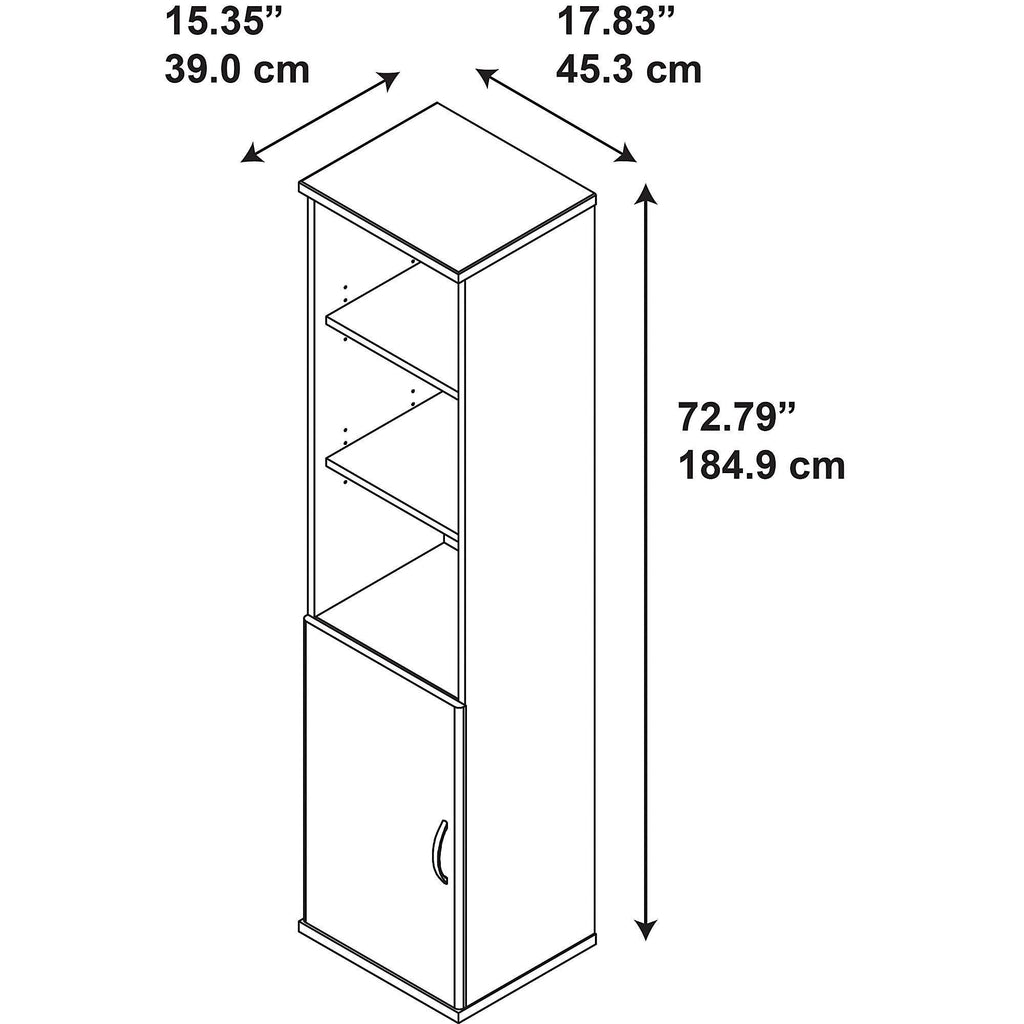 18W 5 Shelf Bookcase with Doors Mocha Cherry V946486