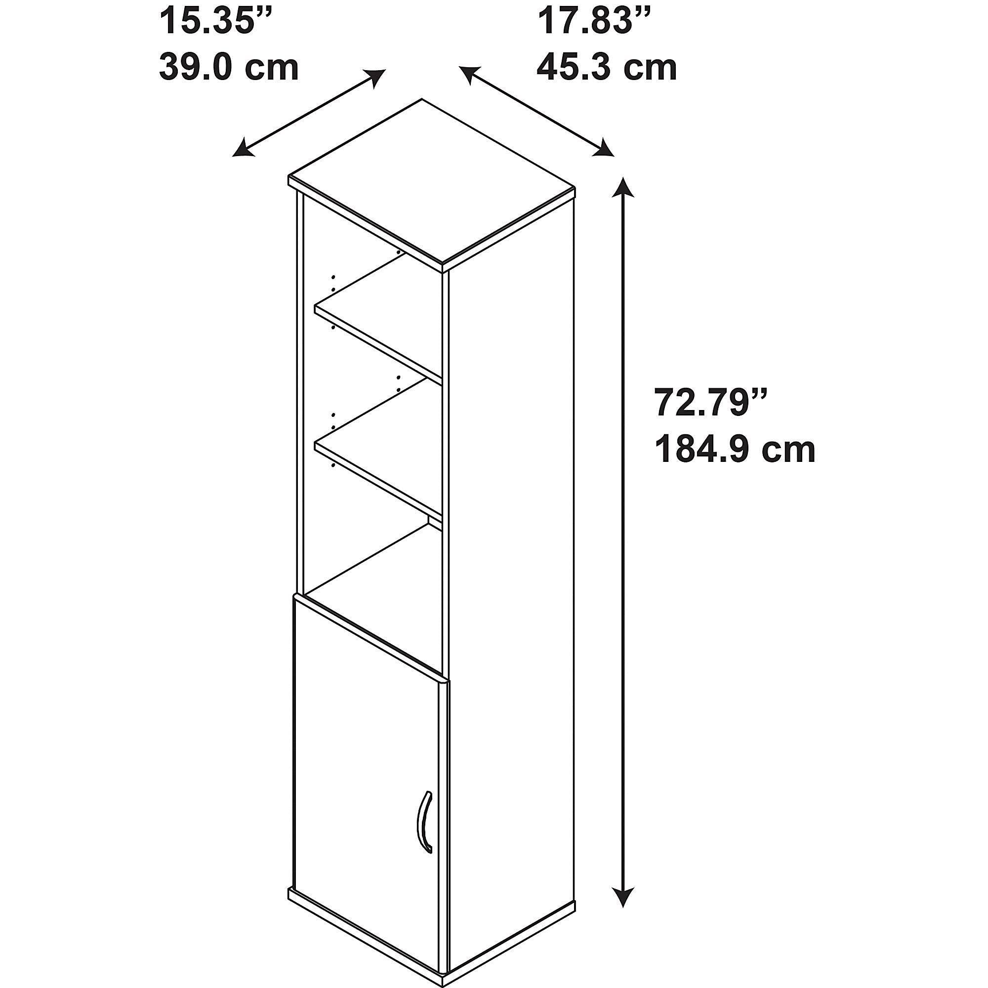 18W 5 Shelf Bookcase with Doors Mocha Cherry V946486