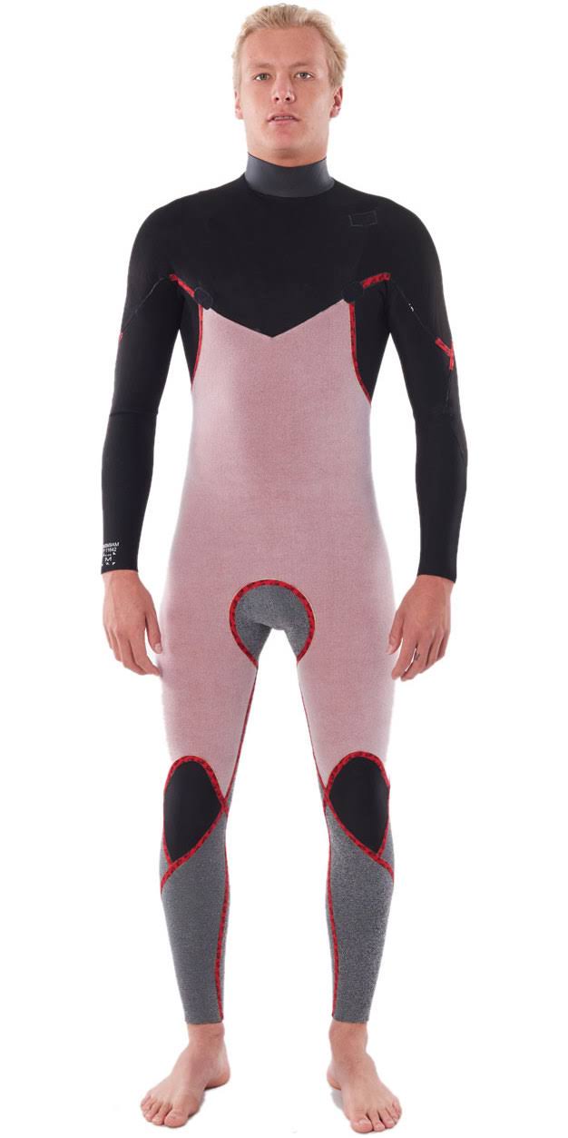 Black 4/3mm Chest Zip Wetsuit D138