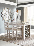 White/Light Brown Counter Height Dining Table S24702