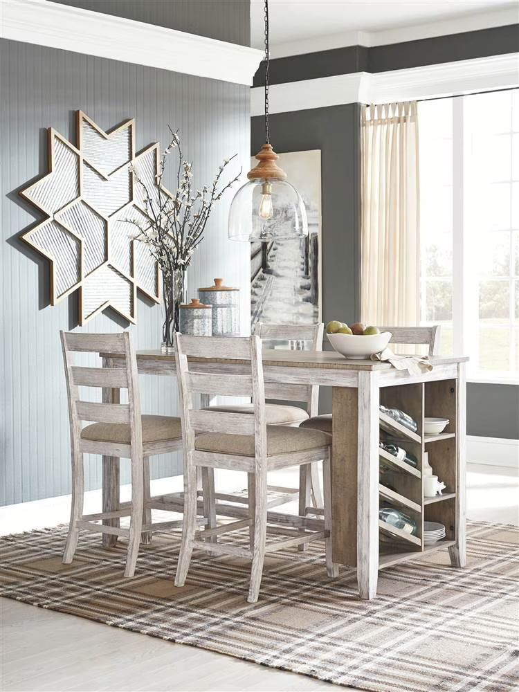 White/Light Brown Counter Height Dining Table S24702