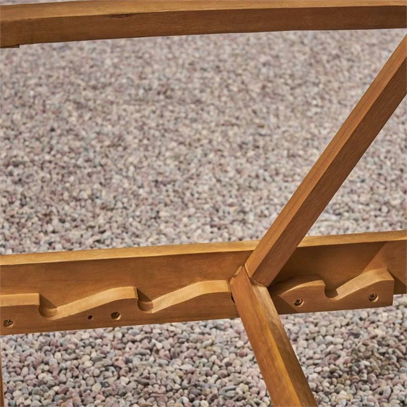 Acacia Wood Chaise Lounge in Mixed Mocha K69439