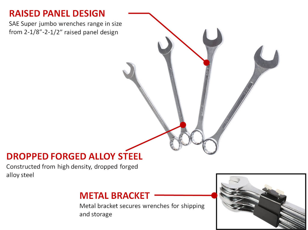 4-Piece SAE Raised Panel Combination Wrench Set Z415503