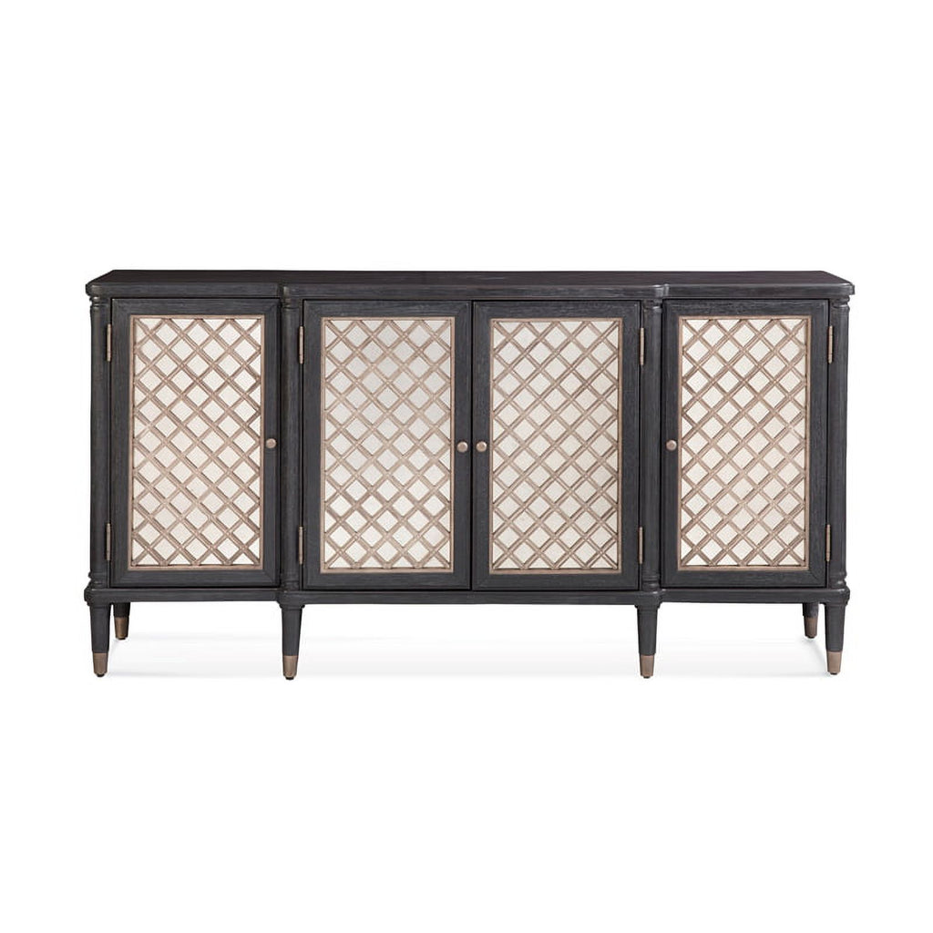 6-Shelf Wood Server with Metal Accents in Black W4272