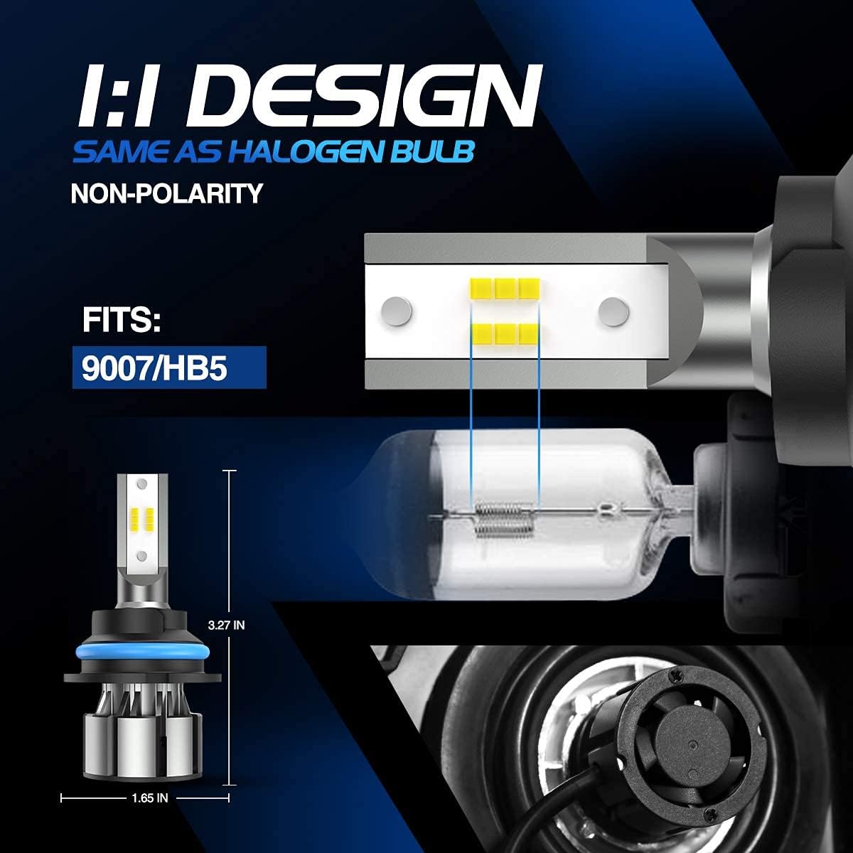 Pack of 2 6500K LED Bulbs R970