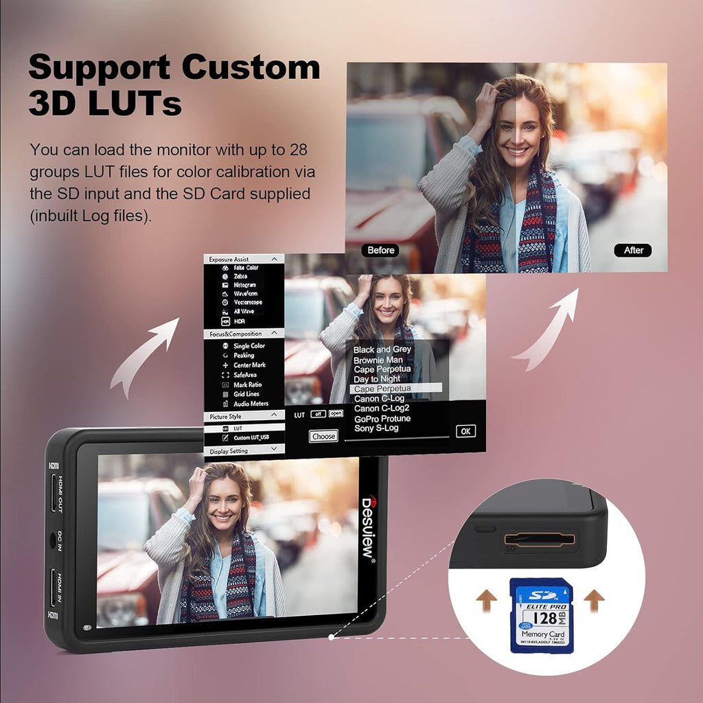 5.5 inch Touch Screen Camera Field Monitor with 4K Input/Output Z586