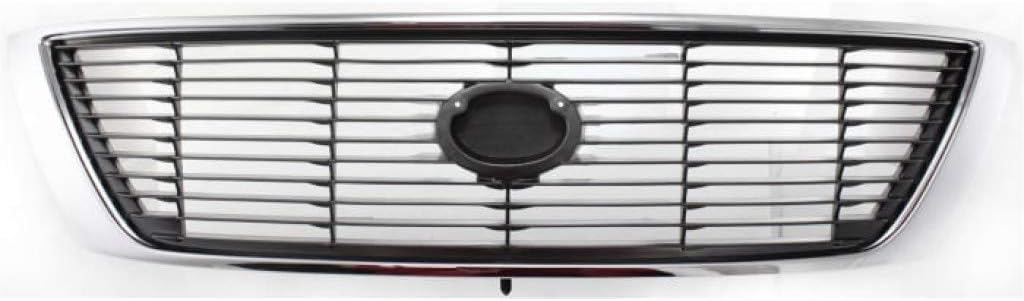 Chrome Shell Plastic Grille Assembly with Painted Silver Gray Insert V2121