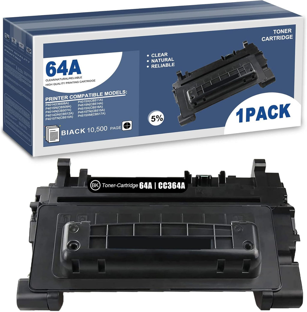 64A CC364A Toner Cartridge Replacement for HP P4014 P4015x P4515X P4015n P4515n P4515tn Printer (1-Pack, Black) X7249