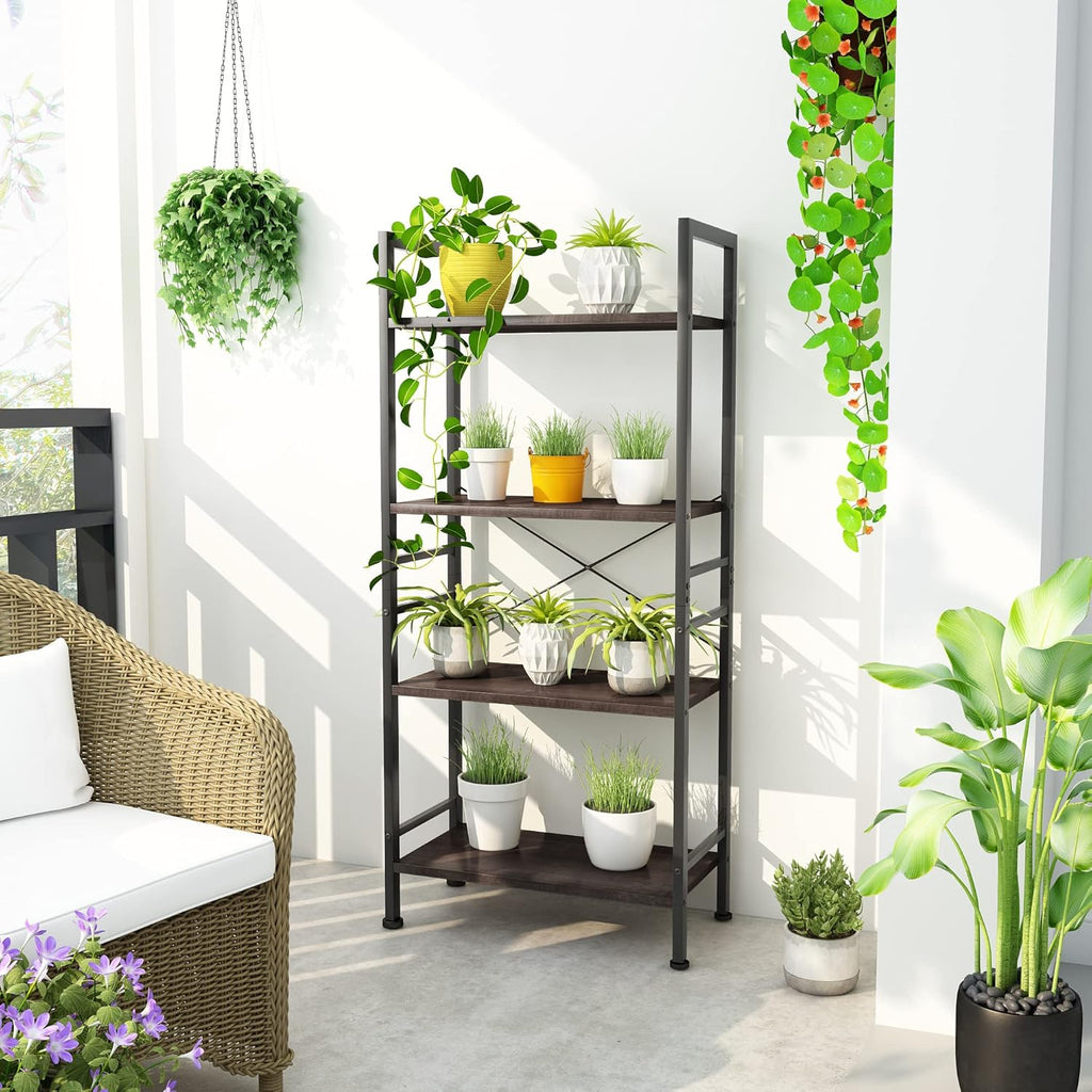 6-Tier Rolling Storage Cart with Metal Frames, Rustic Brown H831363