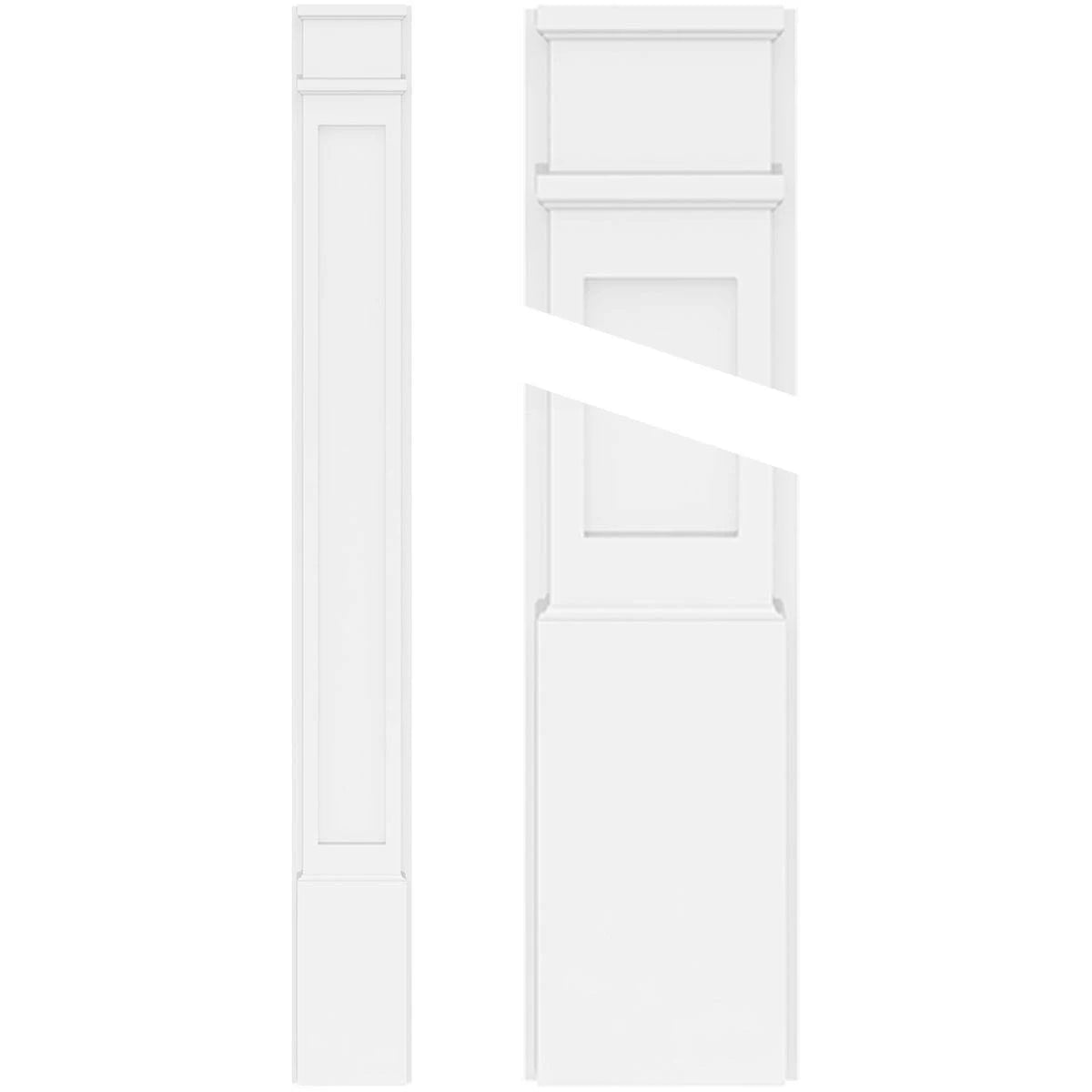 Flat Panel PVC Pilaster with Decorative Capital and Base (Pair) M966288