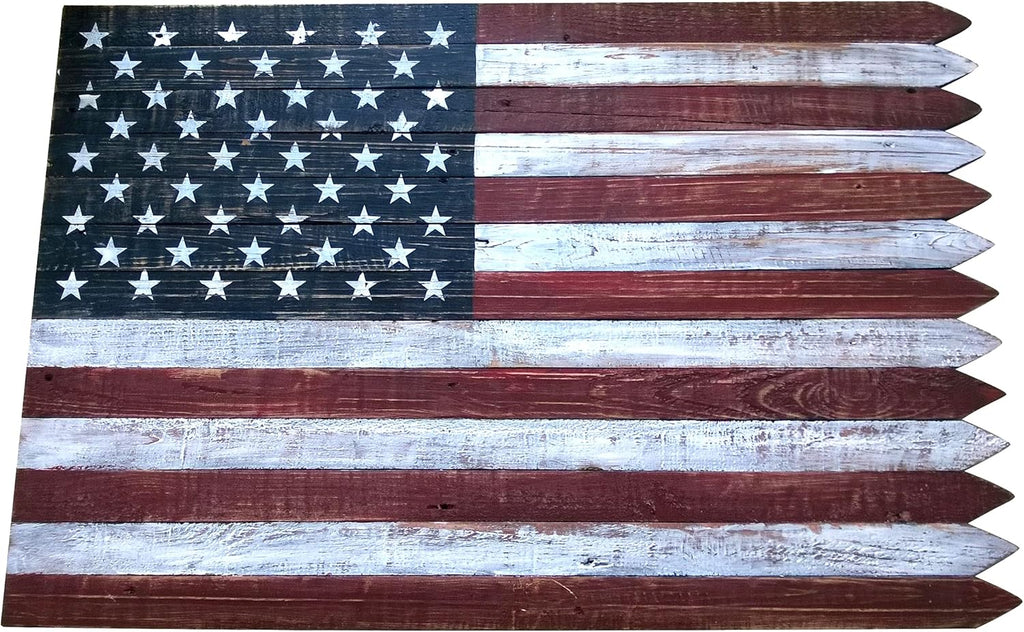 Rustic Farmhouse Wooden American Flag Sign Wall Décor J864501