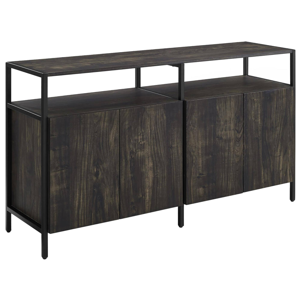 Brown Ash Matte Black Media Stand E261