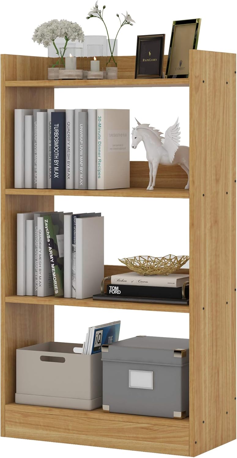 4 Tier Etagere Bookcase Storage Shelf (Teak, 23.62 inches) O750