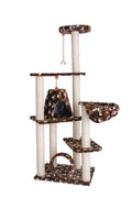 Saddle Brown/White Paw Print Cat Tree I513