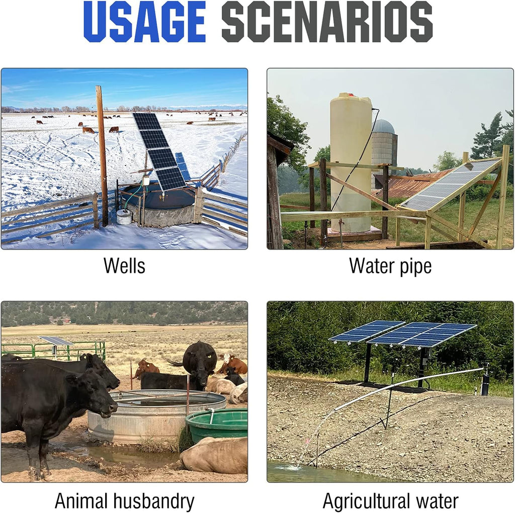 24V 400W Submersible Solar Well Pump Kit with 16ft Cable L1855