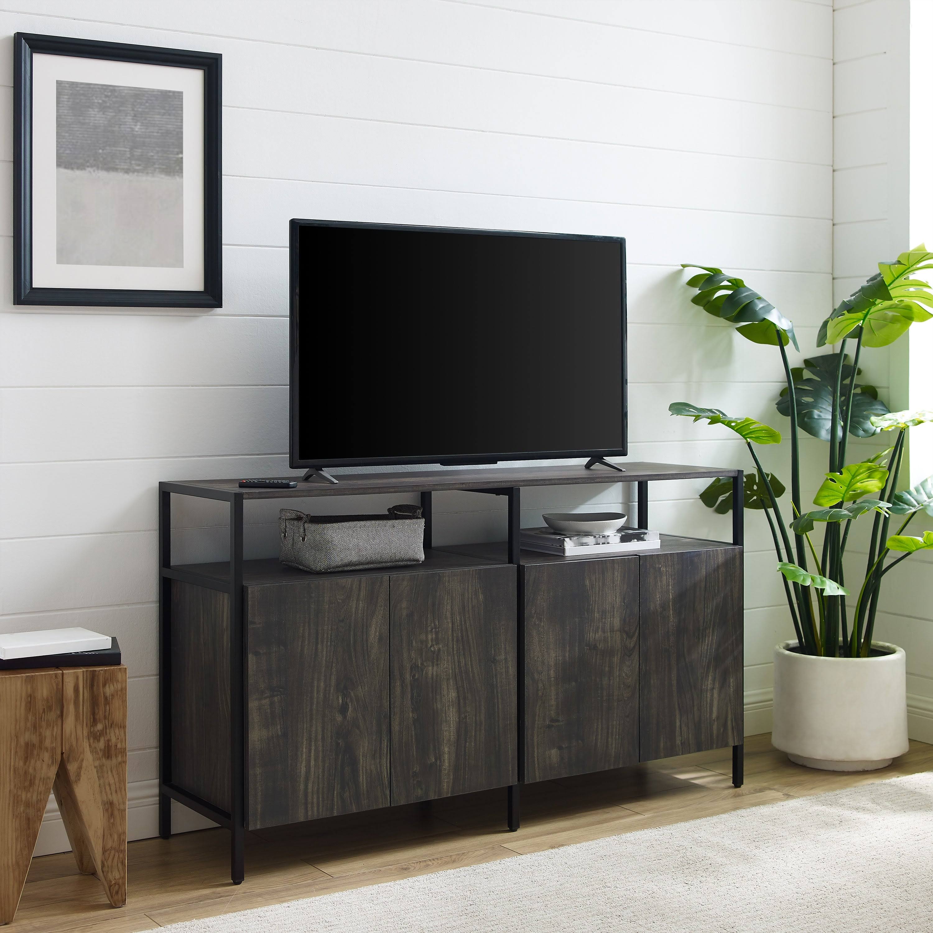 Brown Ash Matte Black Media Stand E261