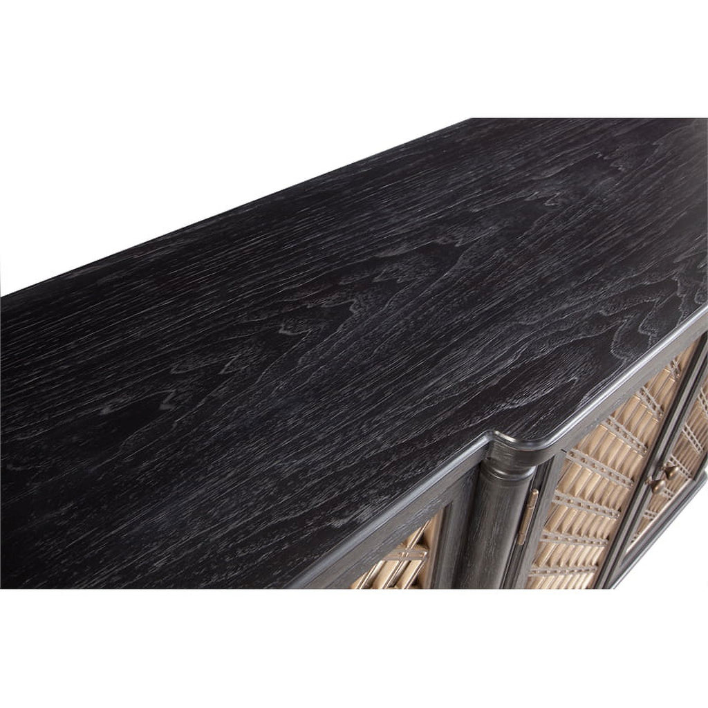 6-Shelf Wood Server with Metal Accents in Black W4272