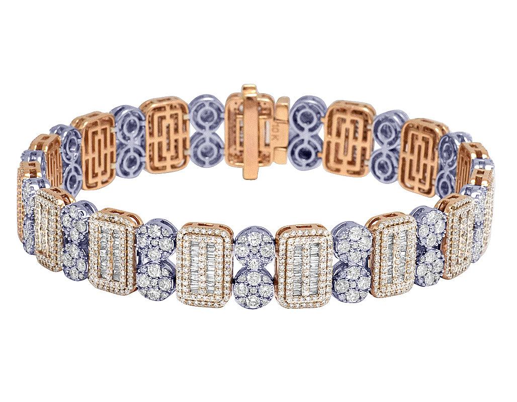 Two Tone Diamond Bracelet 11.75CT 8.5" O61511