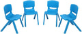 12 inch Blue Plastic Stackable Kids Chairs, 4Pcs D68313