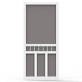 White Vinyl Frame Hinged Decorative Screen Door D1341