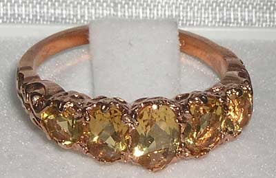 9k Rose Gold Citrine Womens Band Ring B115772