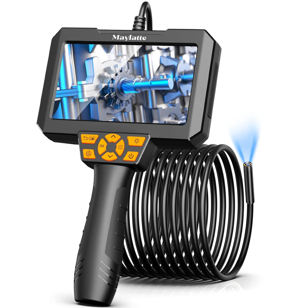 5 Inch Borescope with 6 LED Lights, 10FT Semi-Rigid Cable, IP67 Waterproof Inspection Camera with 32GB Card K94585