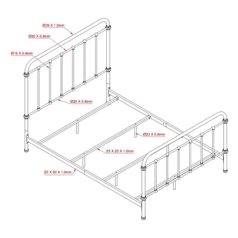 Dark Bronze Full Metal Spindle Bed O8602