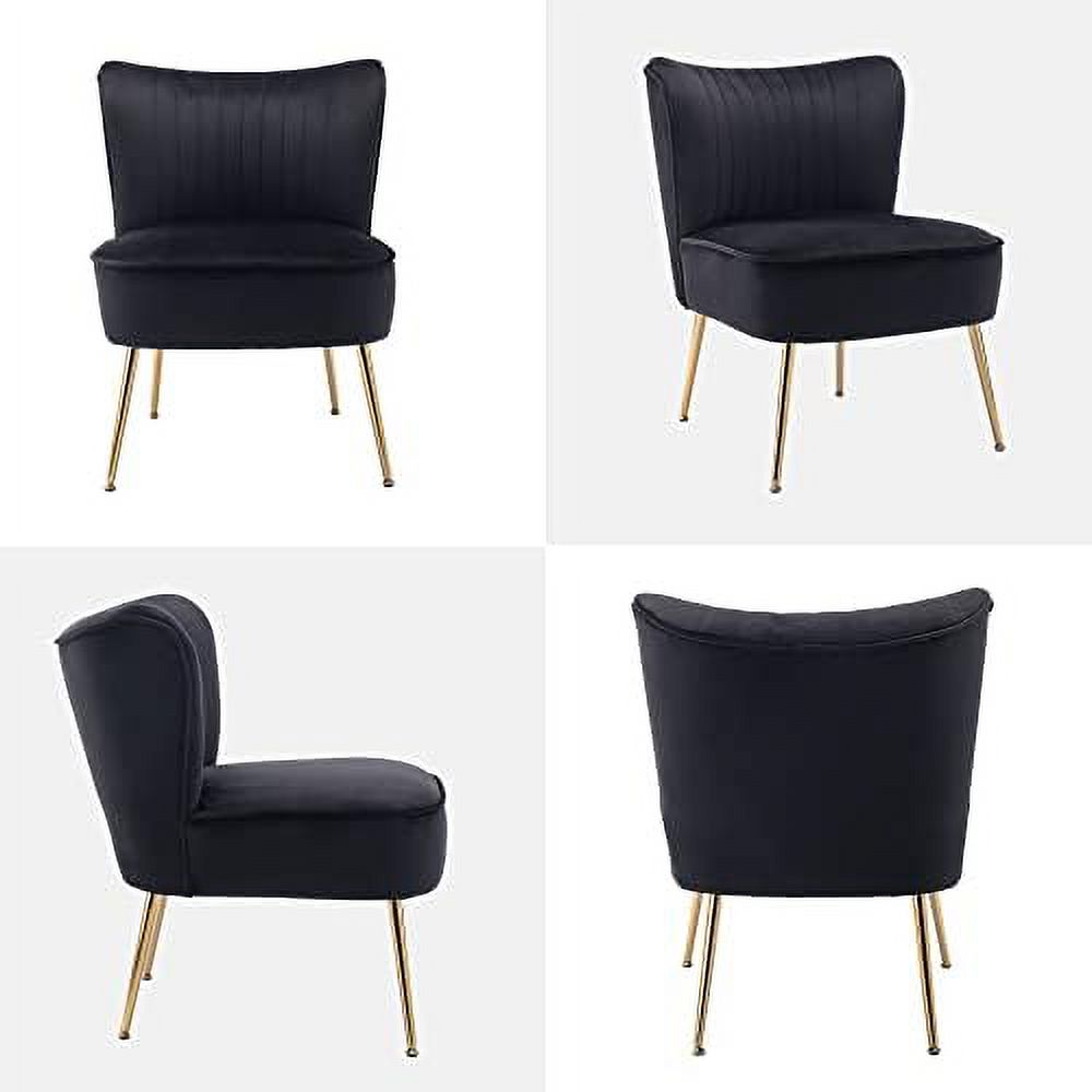 Light Gray Velvet Accent Chair with Golden Legs K5370