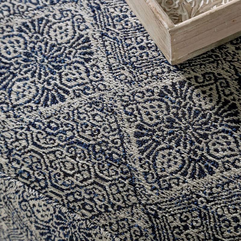 Ivory Navy Ottoman M922