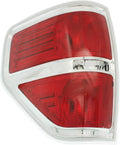 Tail Light Lens and Housing Compatible with 2009-2014 Ford F-150 Styleside Chrome trim Driver Side Pack of 2 E813006