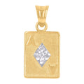 Two Tone Gold Playing Cards Charm Pendant Necklace Y25235