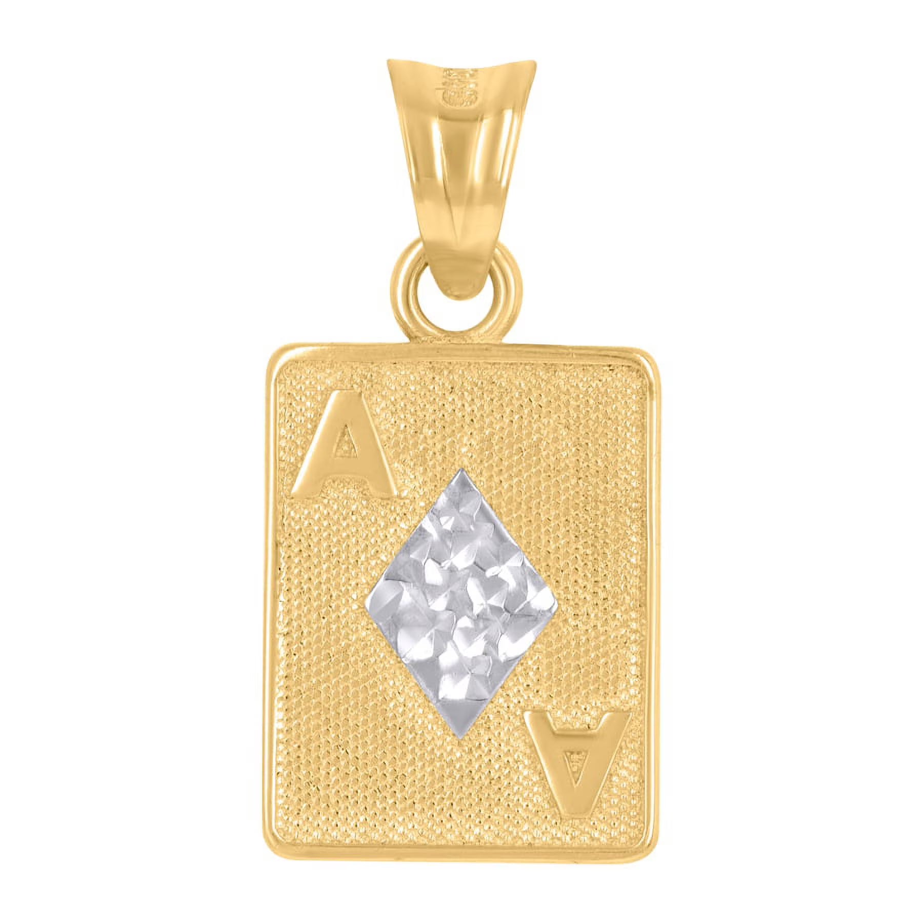 Two Tone Gold Playing Cards Charm Pendant Necklace Y25235