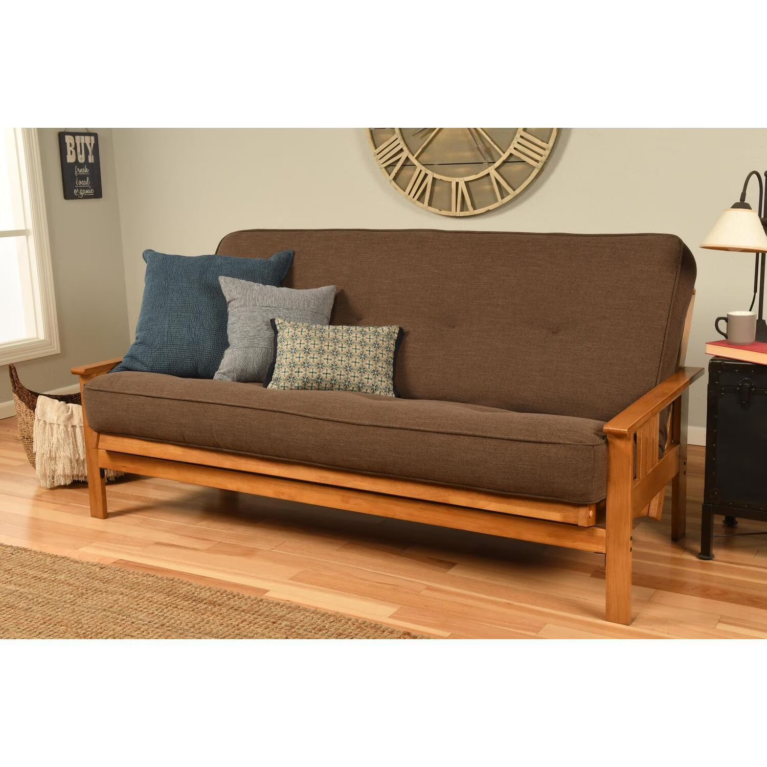 Futon Frame with Linen Cocoa Mattress R406