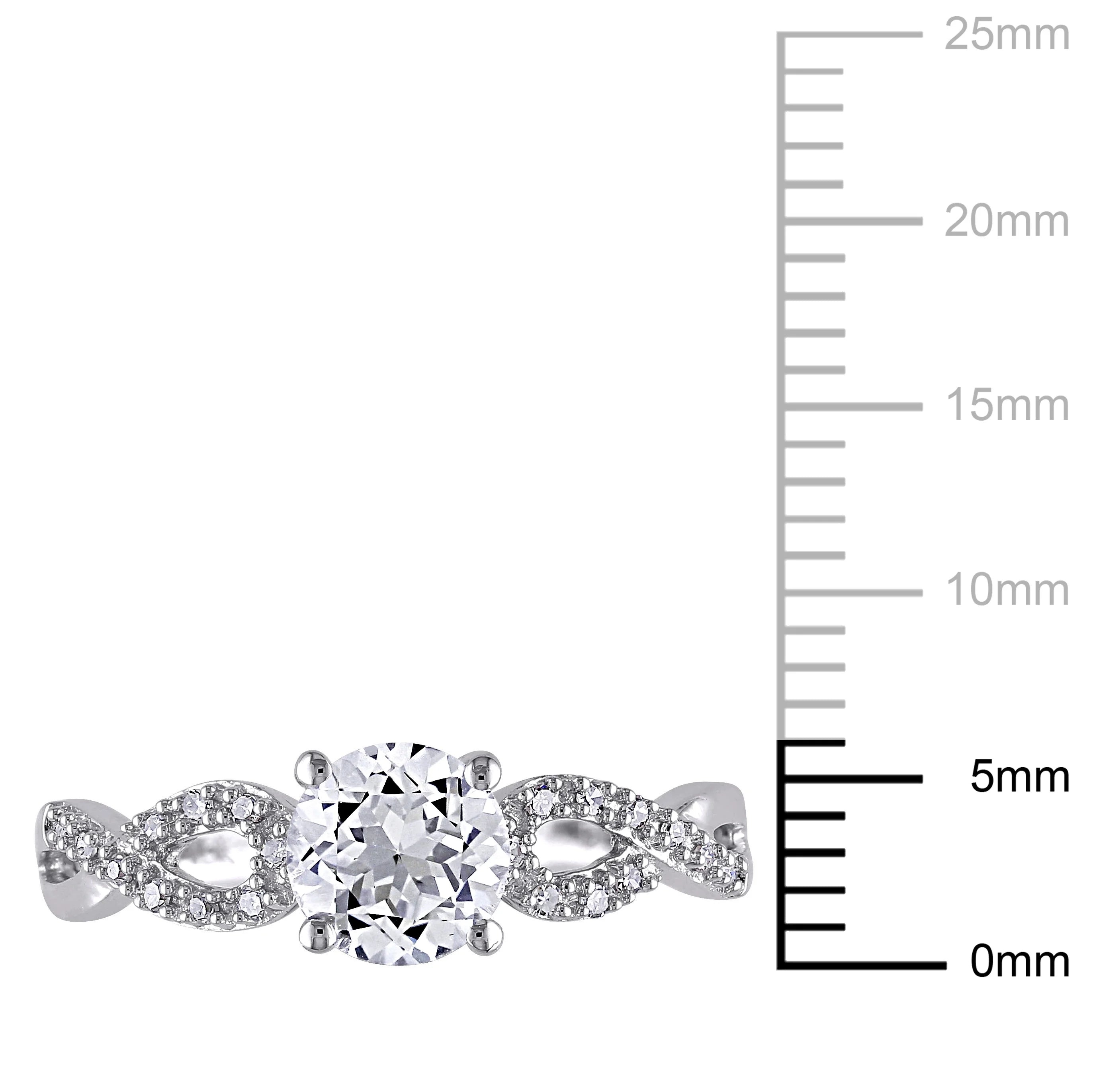 10kt White Gold Solitaire Ring with Infinity Band R636107