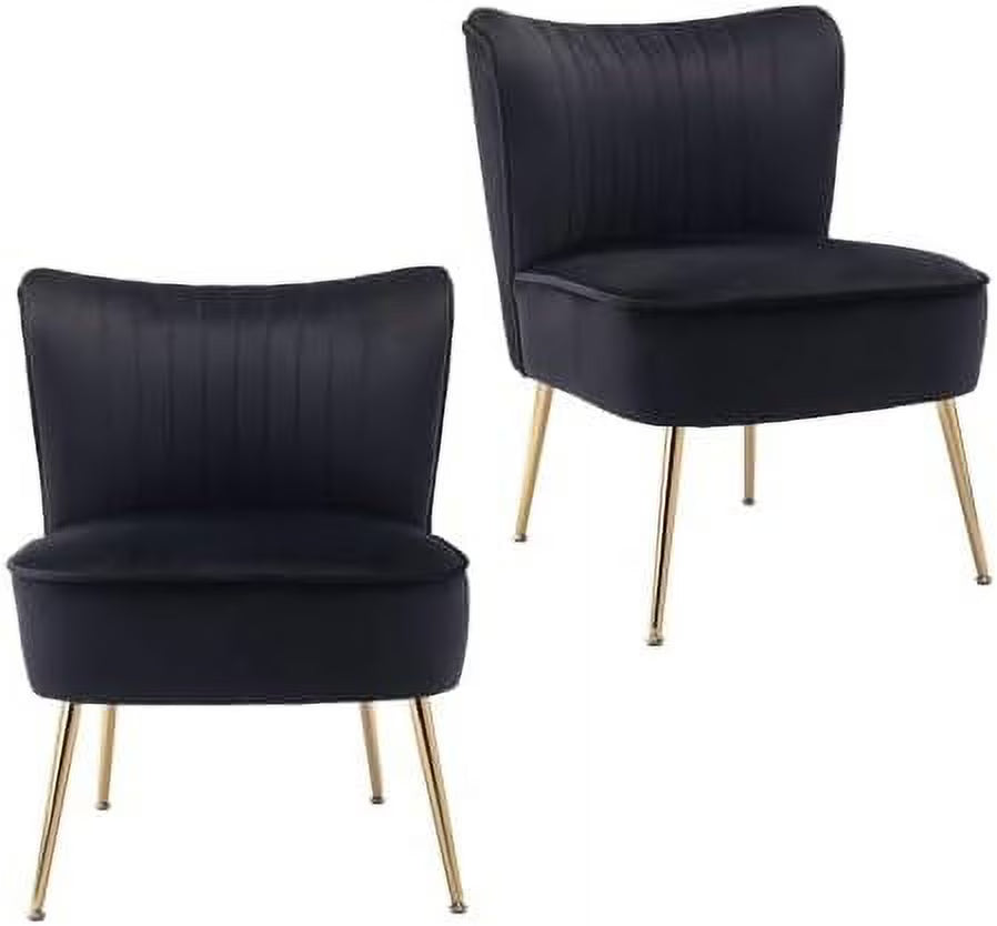 Light Gray Velvet Accent Chair with Golden Legs K5370