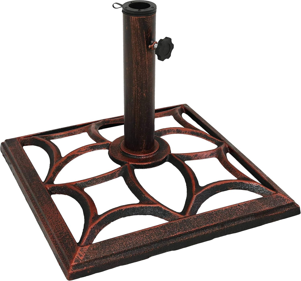 16-Inch Square Cast Iron Umbrella Base Stand Q8568
