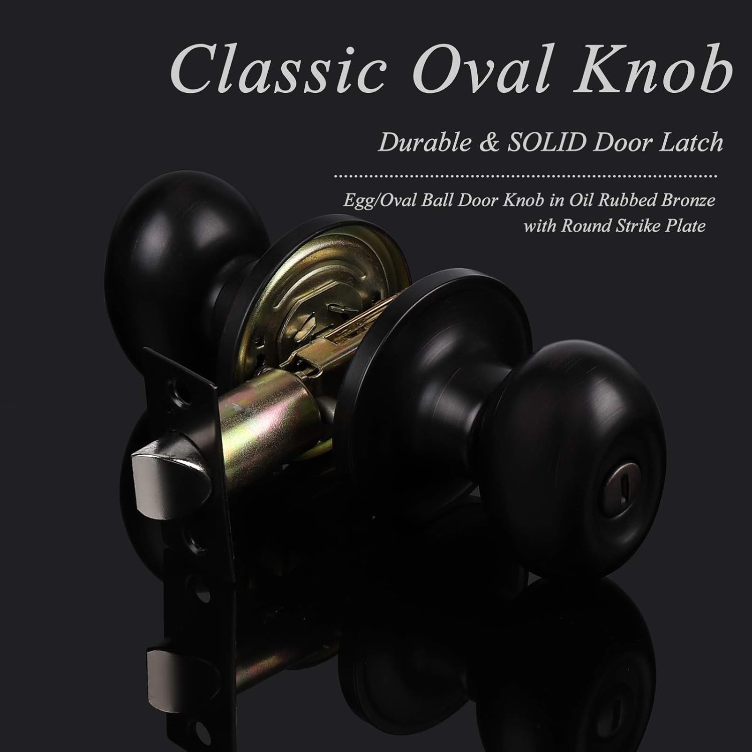 6 Packs Oil Rubbed Bronze Privacy Door Knobs with Lock N551