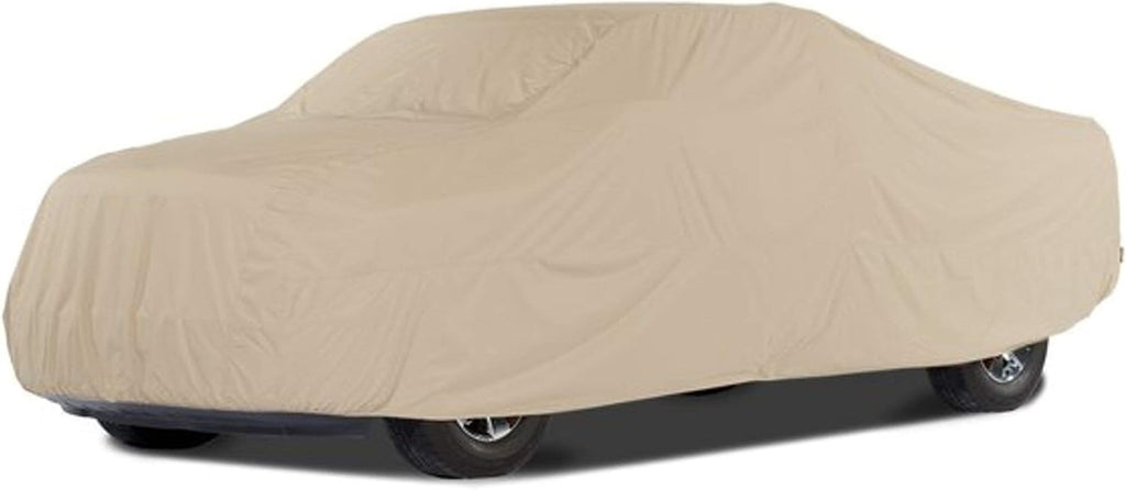 Khaki Polyester Car Cover with Elastic Hem R27037