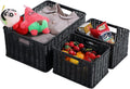 Black Woven Storage Baskets with Handles, Set of 3 V488