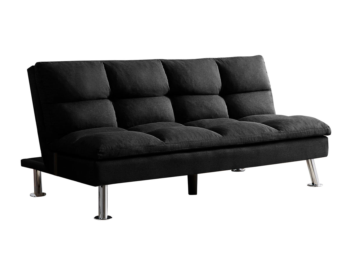 Black Fabric Futon Sofa Bed X816807