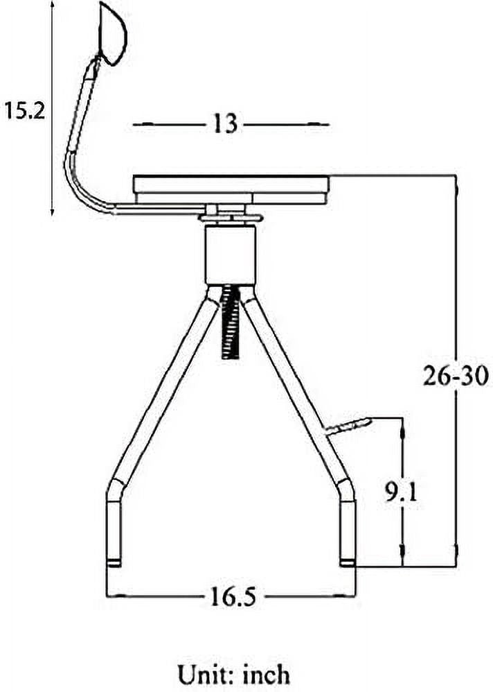 Industrial Swivel Counter Height Adjustable Stool with Backrest M69733