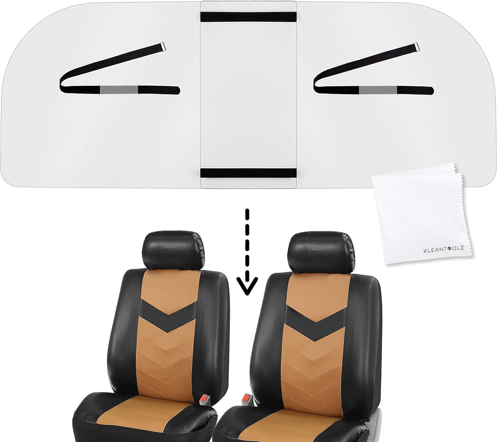Adjustable Plexiglass Car Sneeze Guard Bundle with Cleaning Cloth E27370